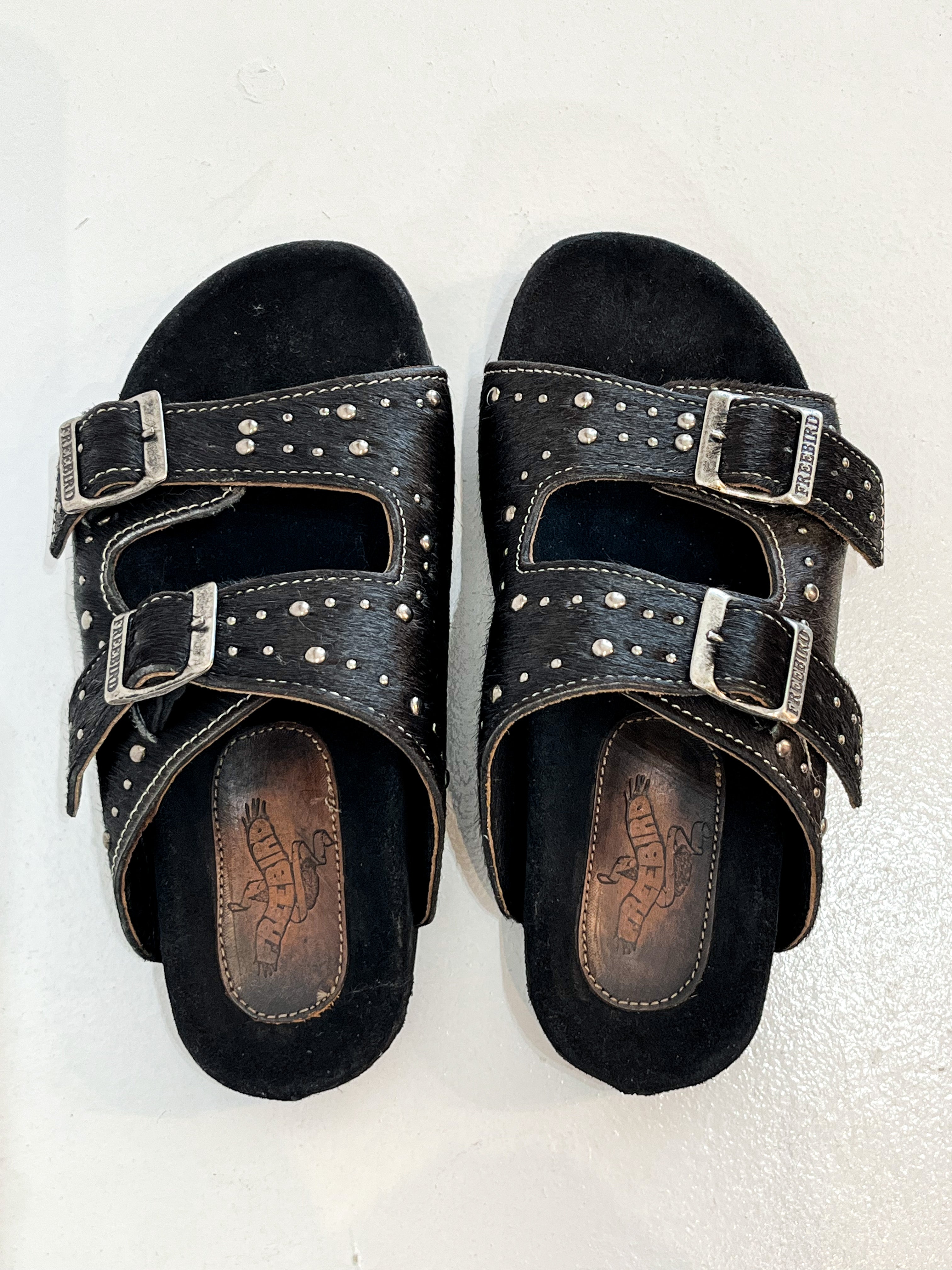 Freebird Studded Buckle Sandals