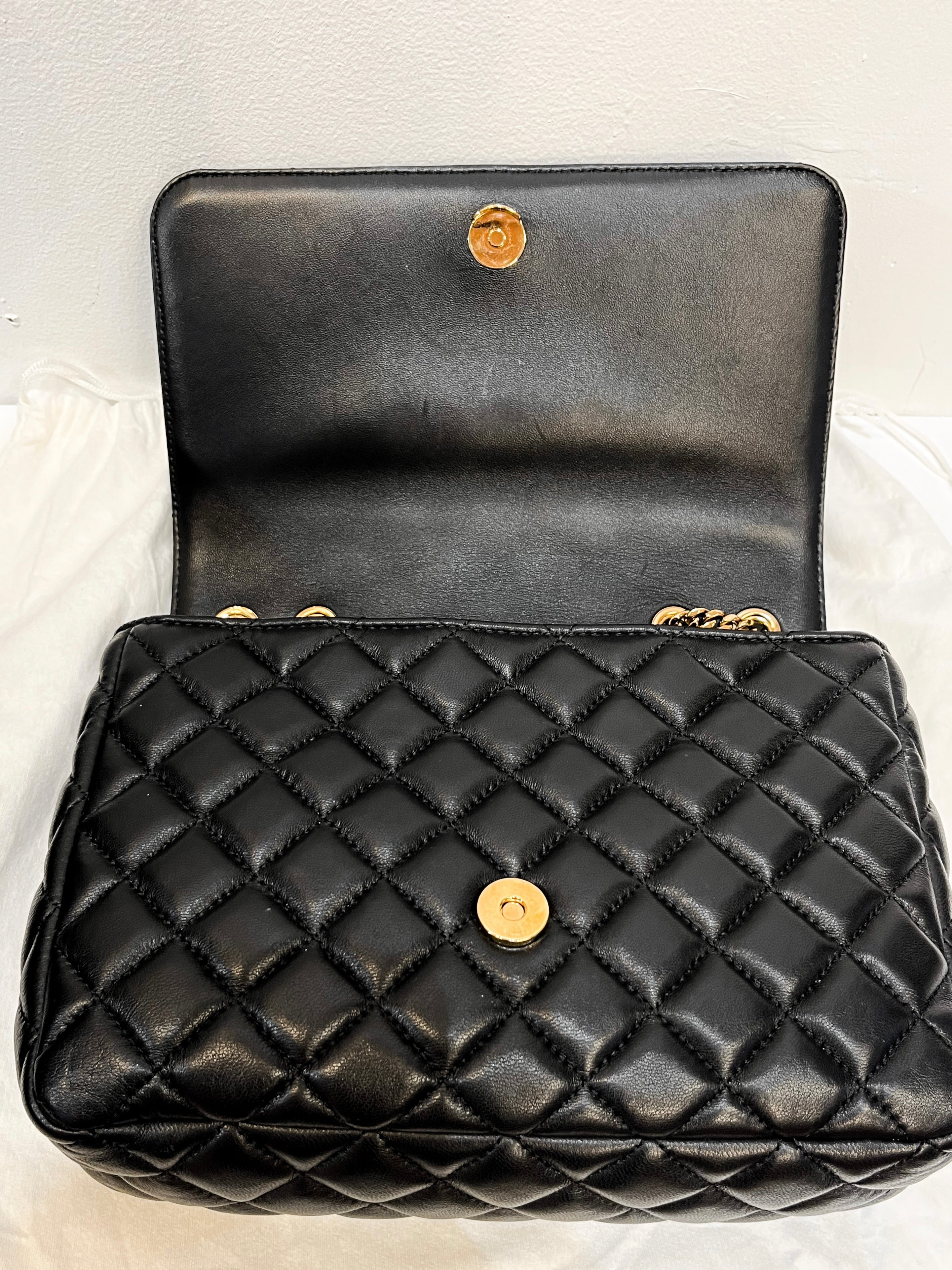 Versace Quilted Leather La Medusa Chain Shoulder Bag