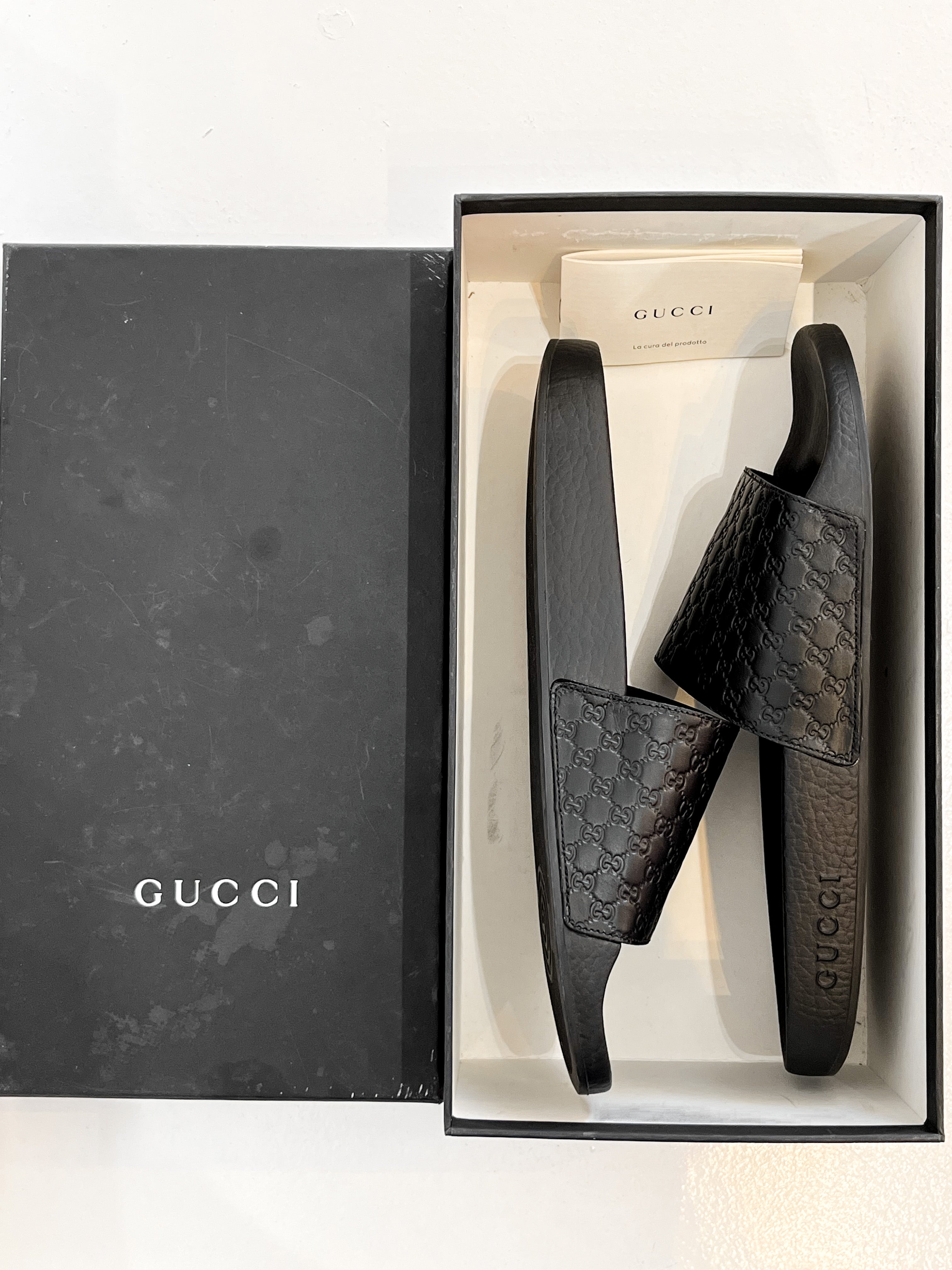 Gucci Microguccissima Slides