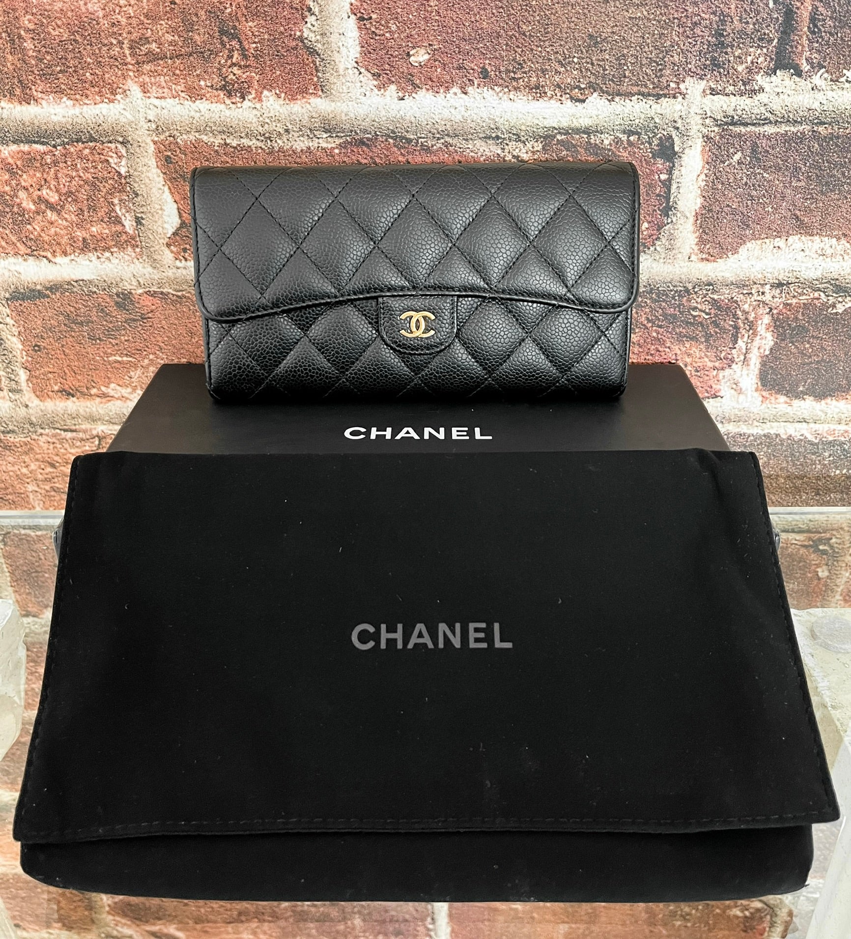 Chanel Classic Flap Caviar Quilted Leather Long Gusset Wallet