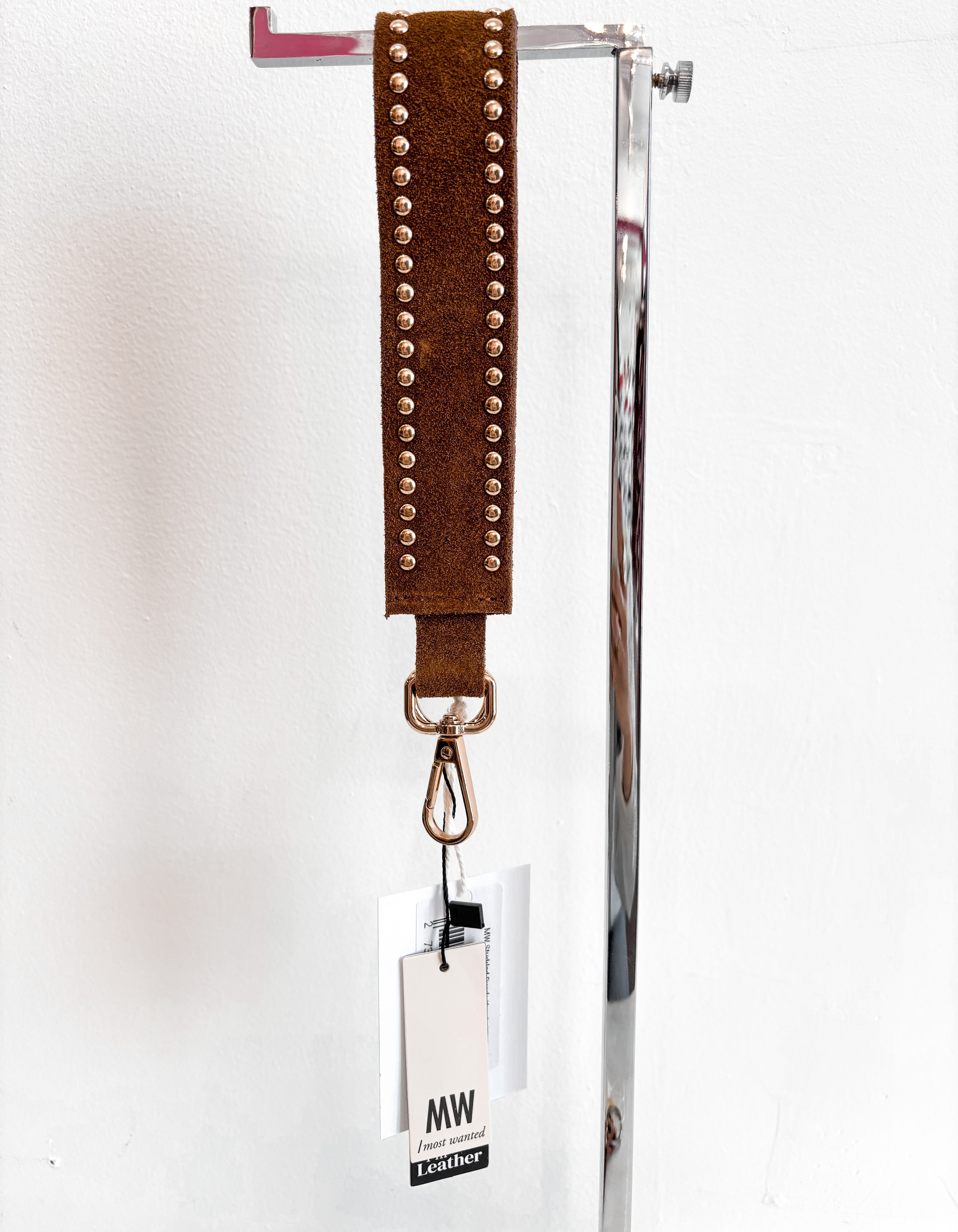 Studded Suede Keychain