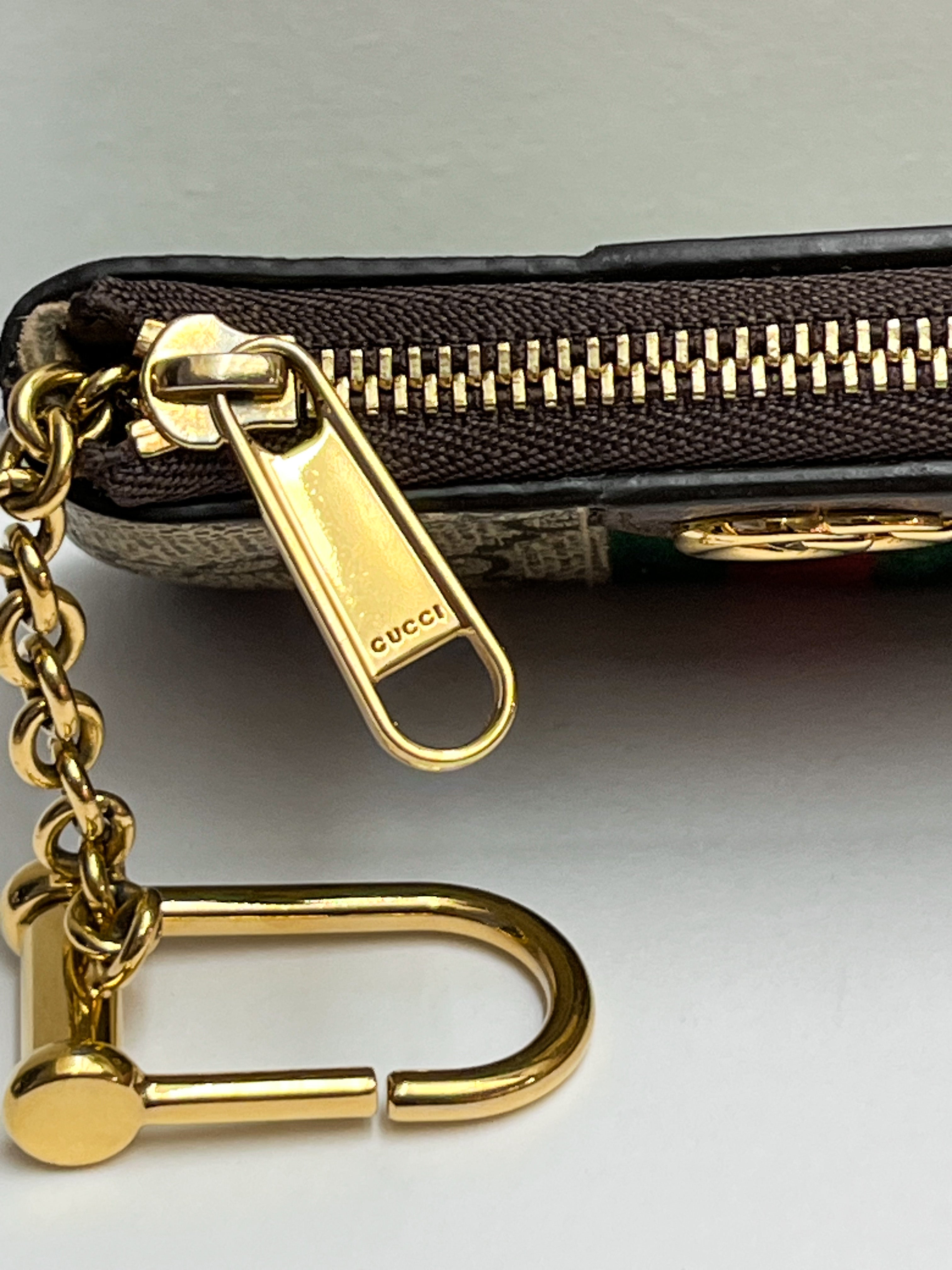 Gucci GG Supreme Monogram Web Ophidia Key Pouch