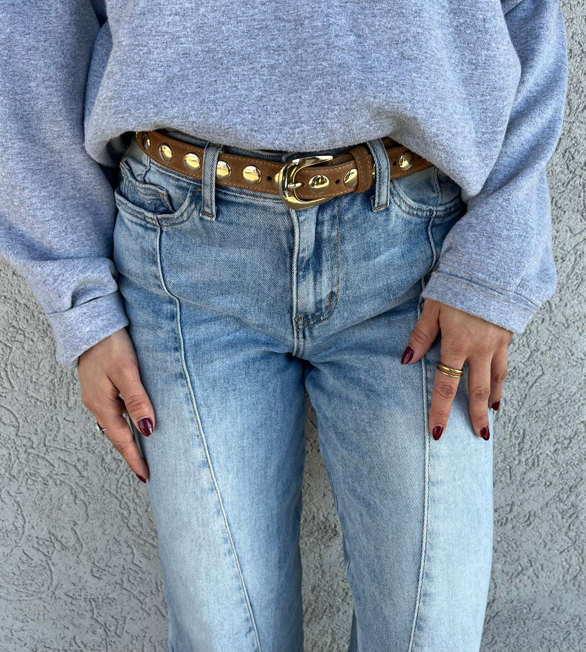 Suede Studded Belt