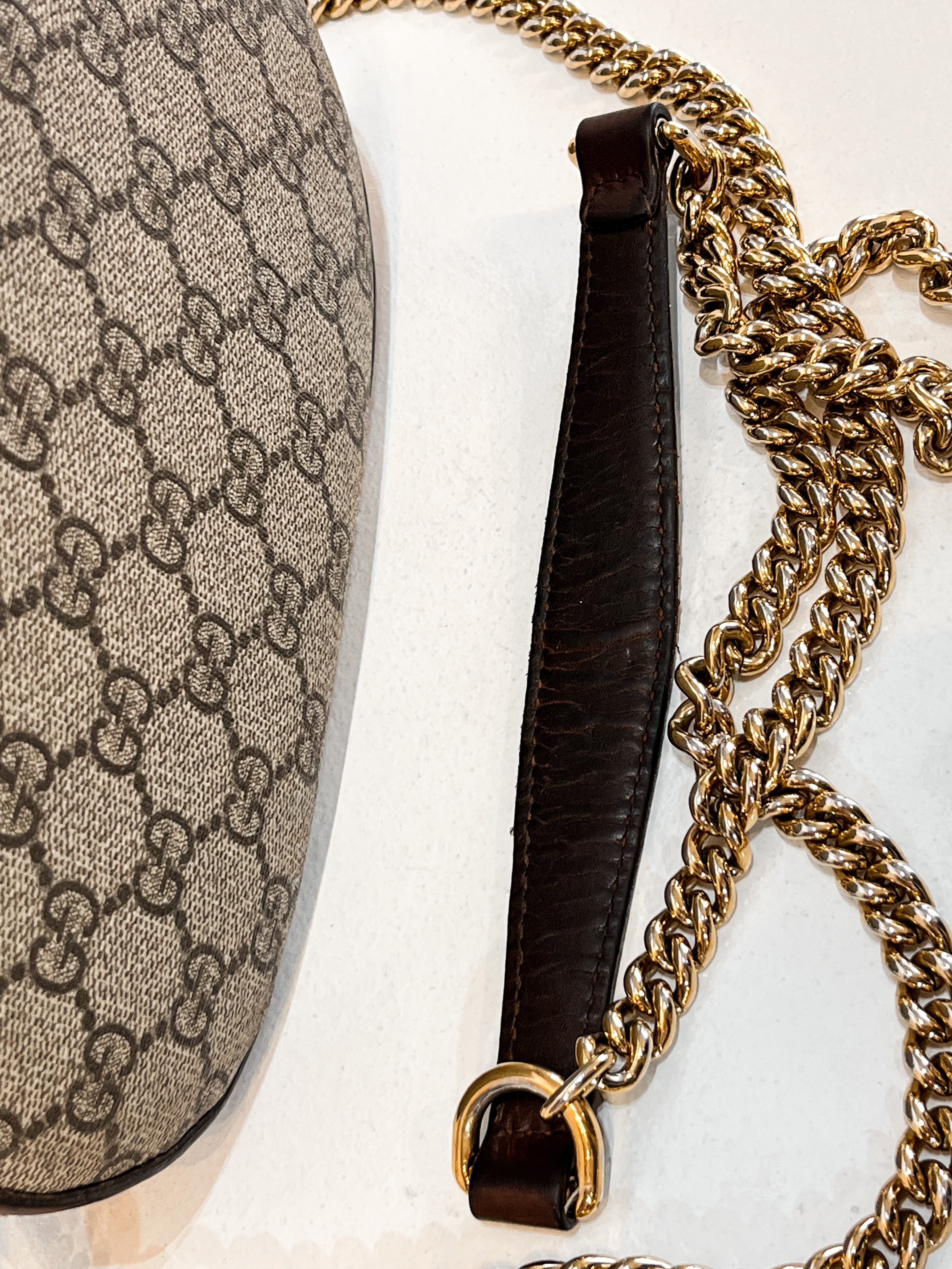 Gucci GG Canvas Mini Chain Shoulder Crossbody Bag
