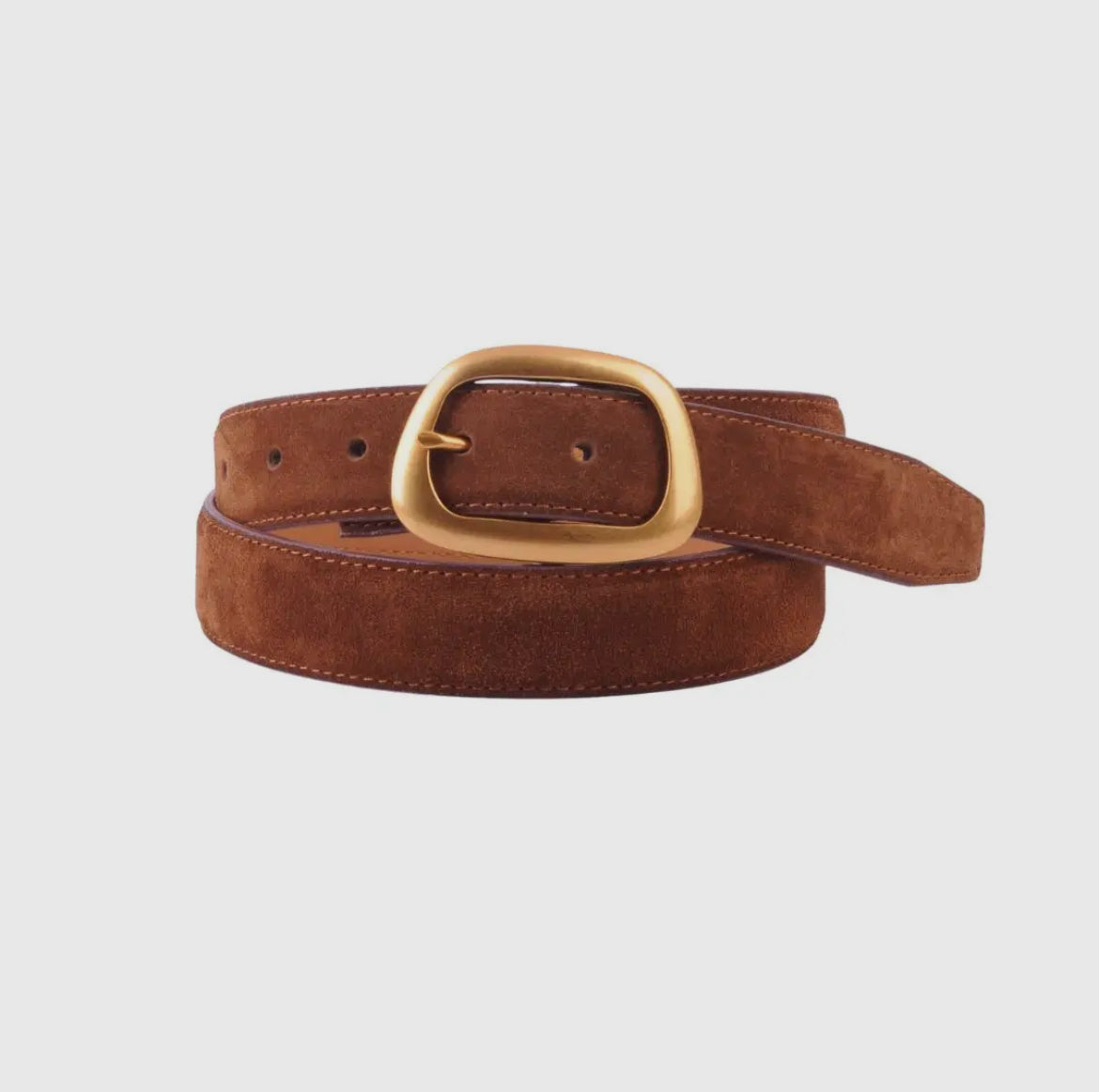 Suede Belt with Gold Buckle