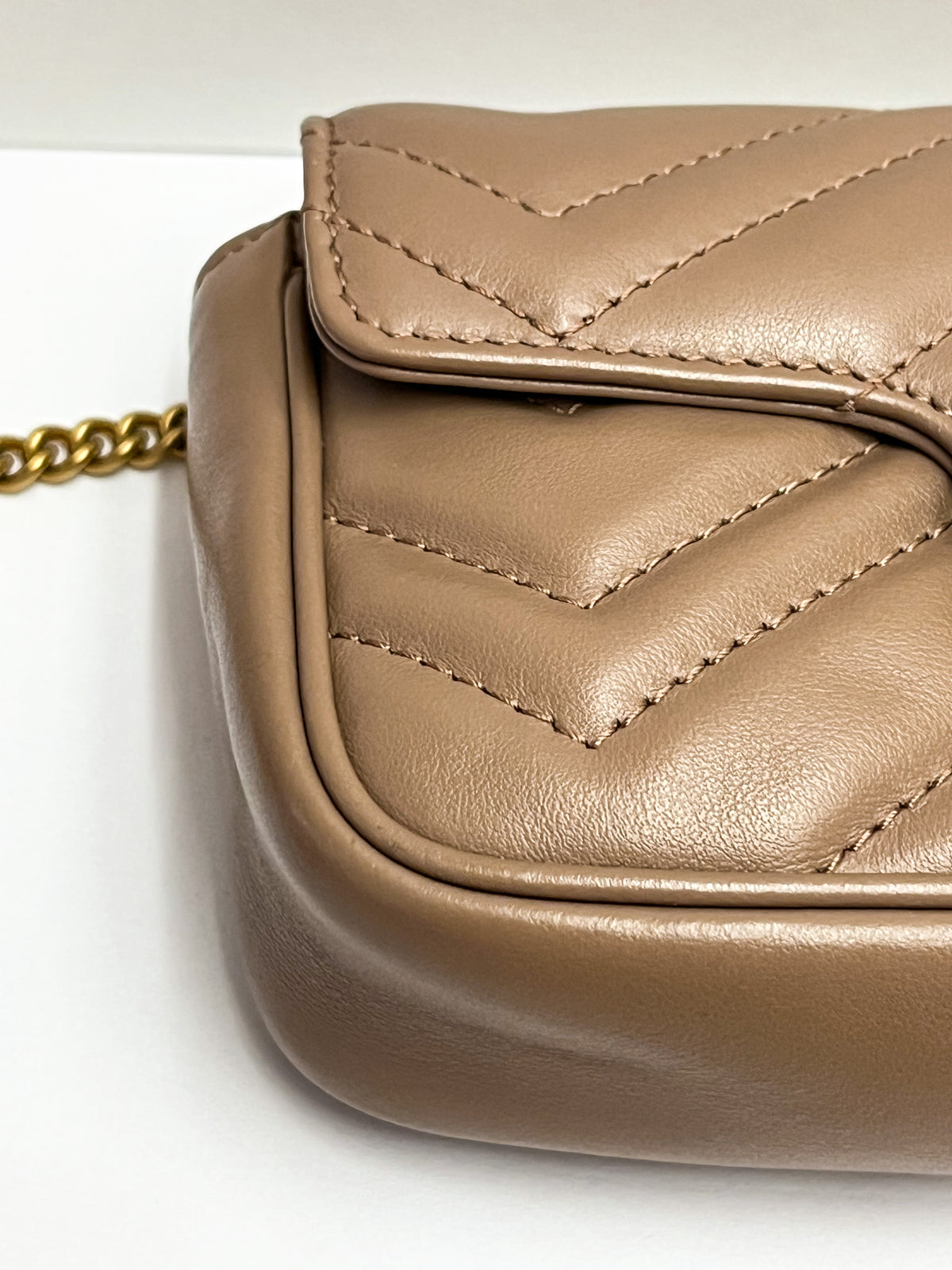 Gucci Calfskin Matelasse Super Mini GG Marmont Bag