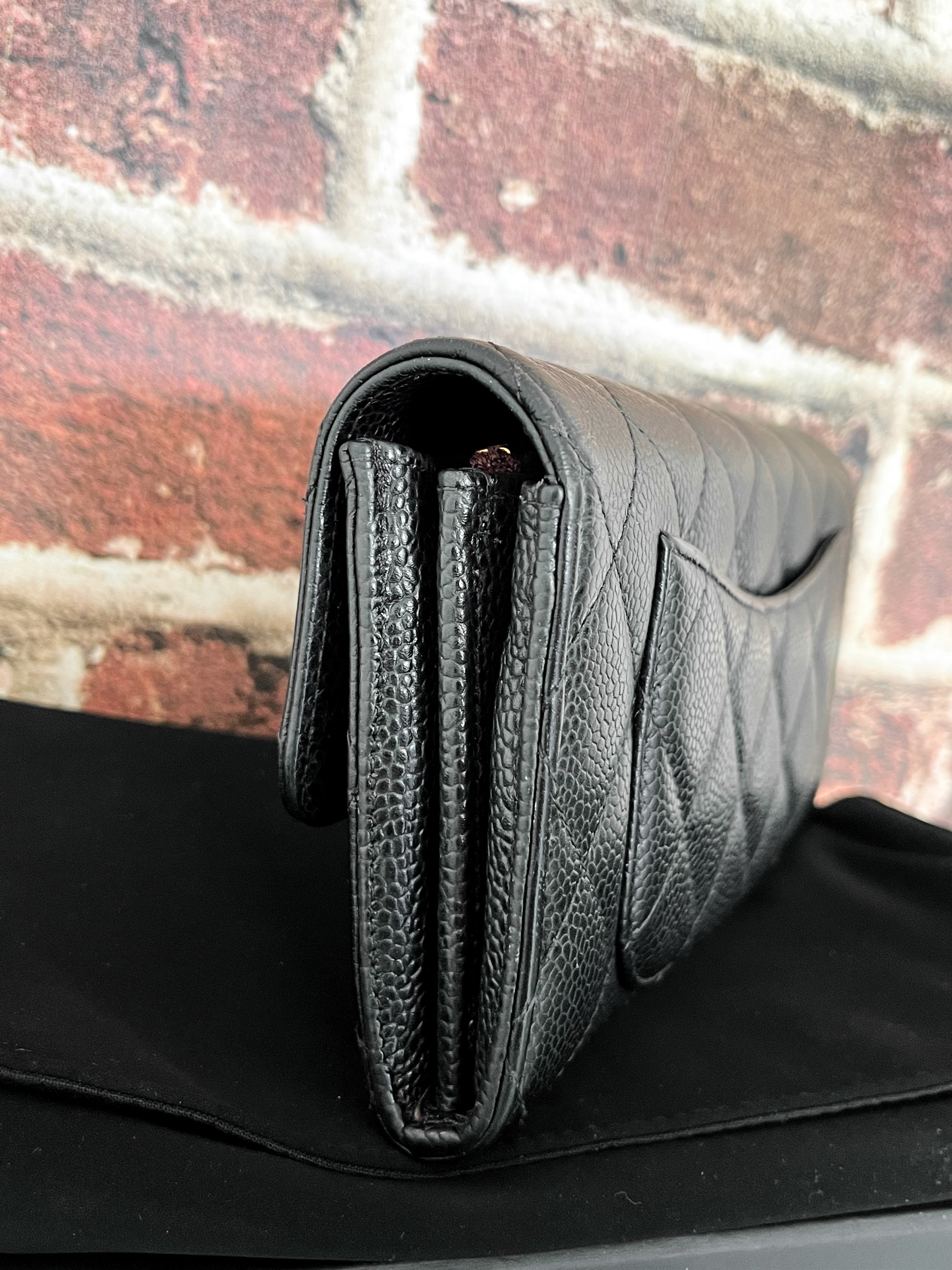 Chanel Classic Flap Caviar Quilted Leather Long Gusset Wallet