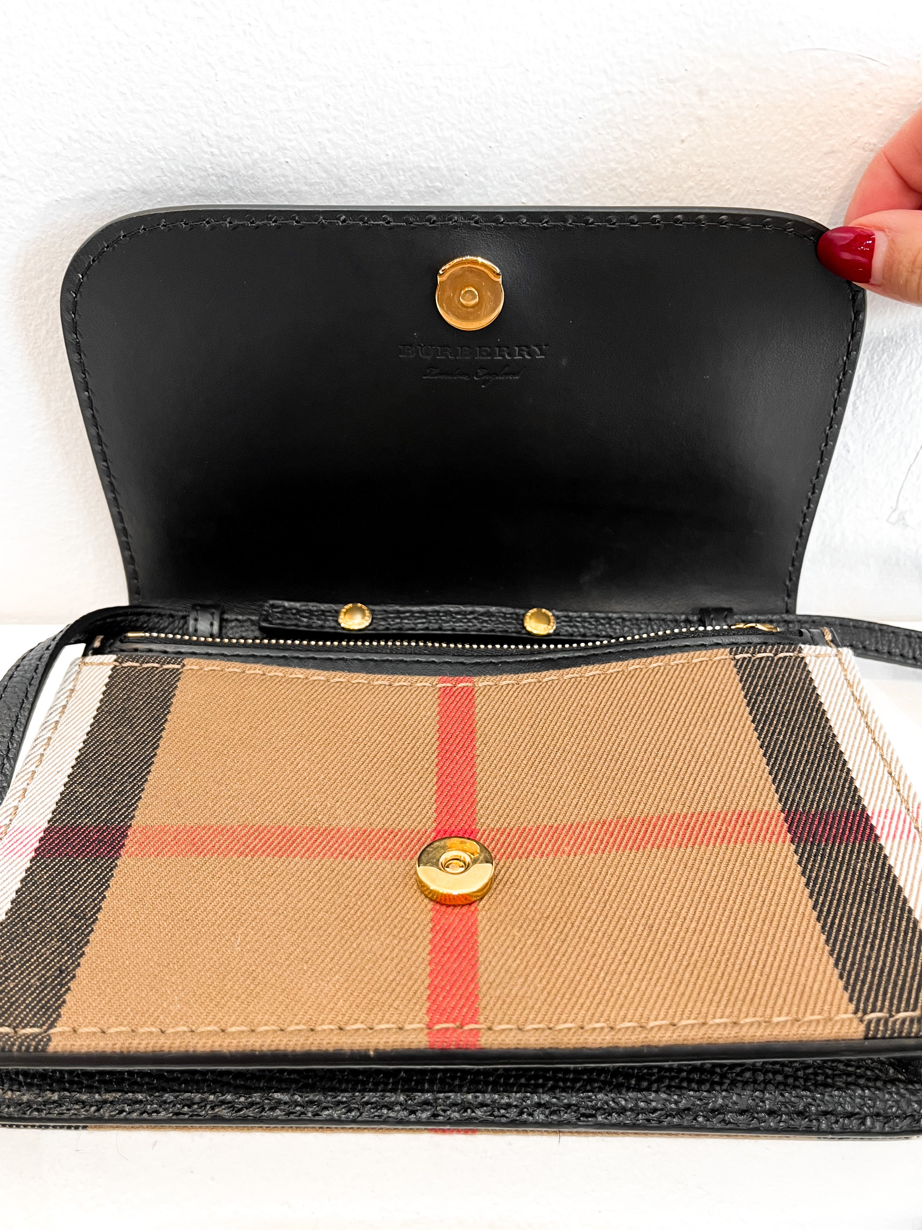 Burberry Hampshire Check Canvas Derby Crossbody