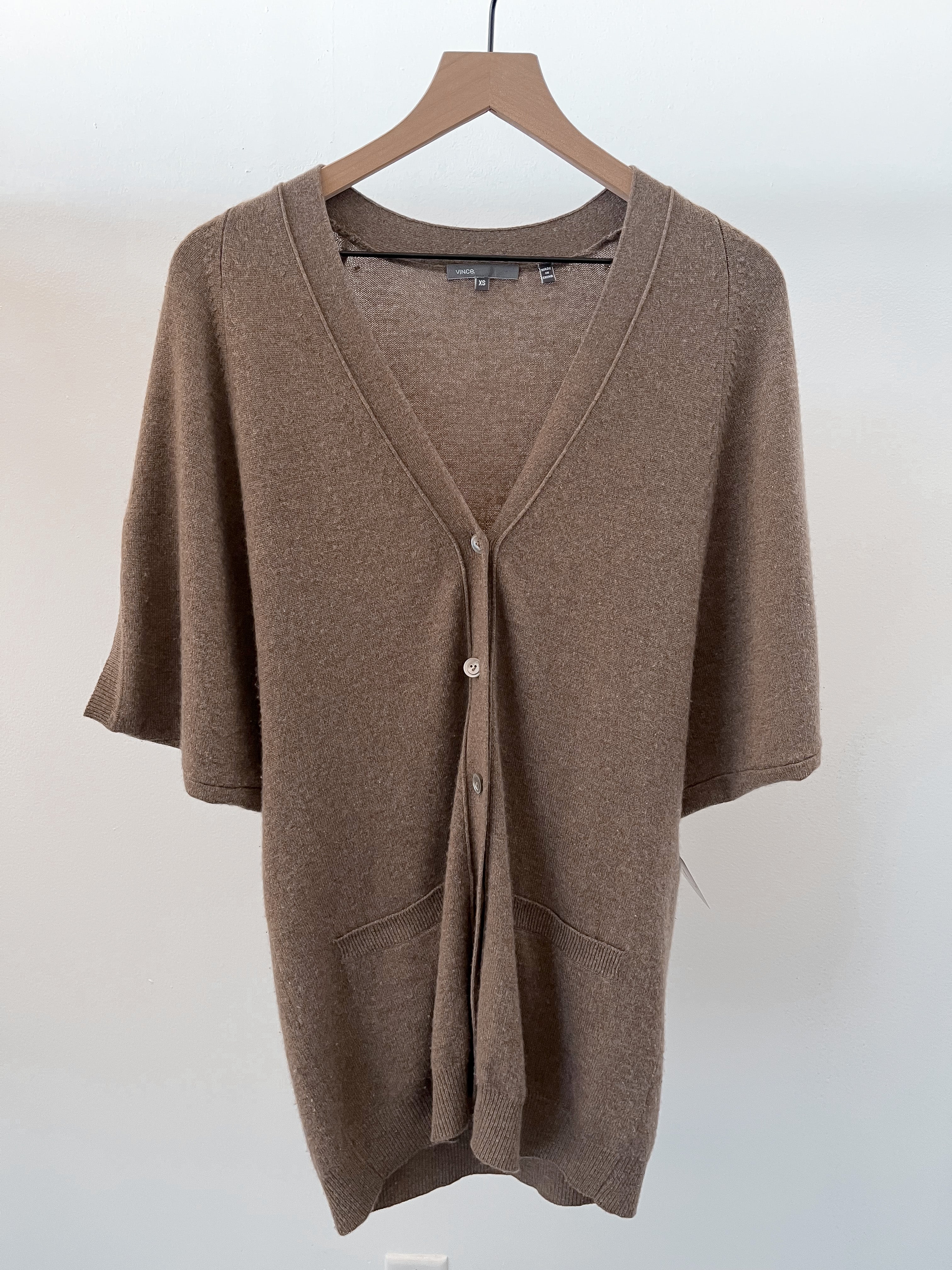 Vince. Cashmere Short Sleeve Cardigan