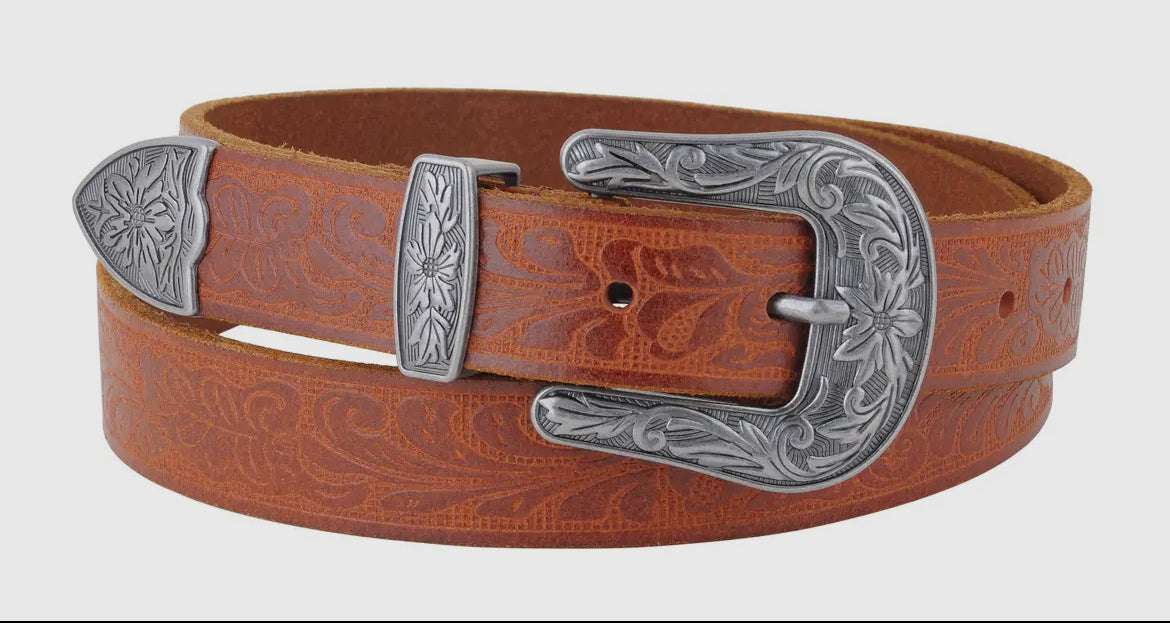 Western Vintage Buckle Leather Belt