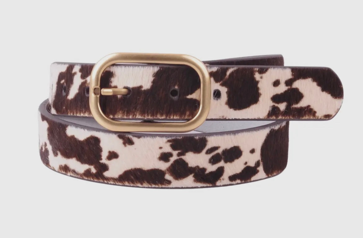 Animal Print Leather Belt