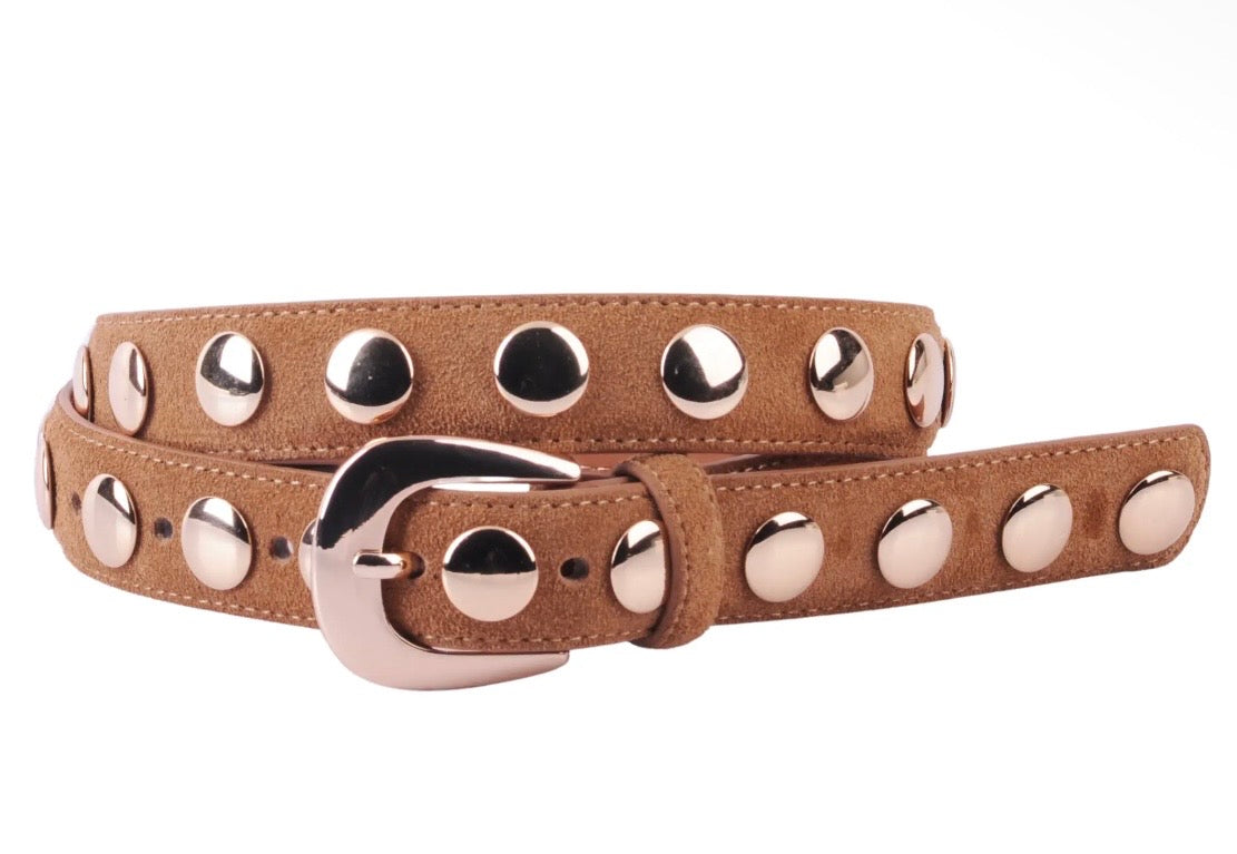 Suede Studded Belt