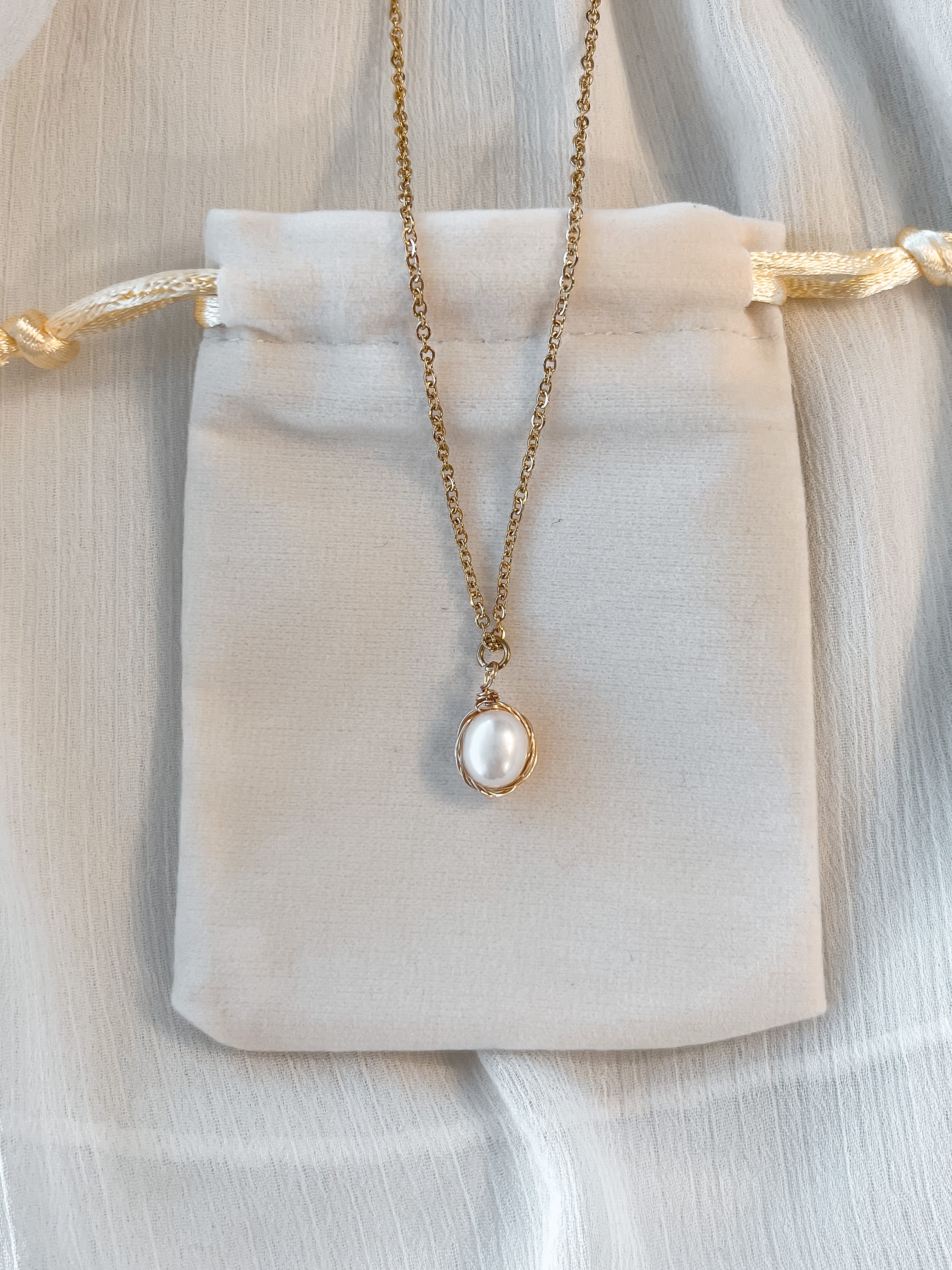 18K Gold Plated Pearl Necklace