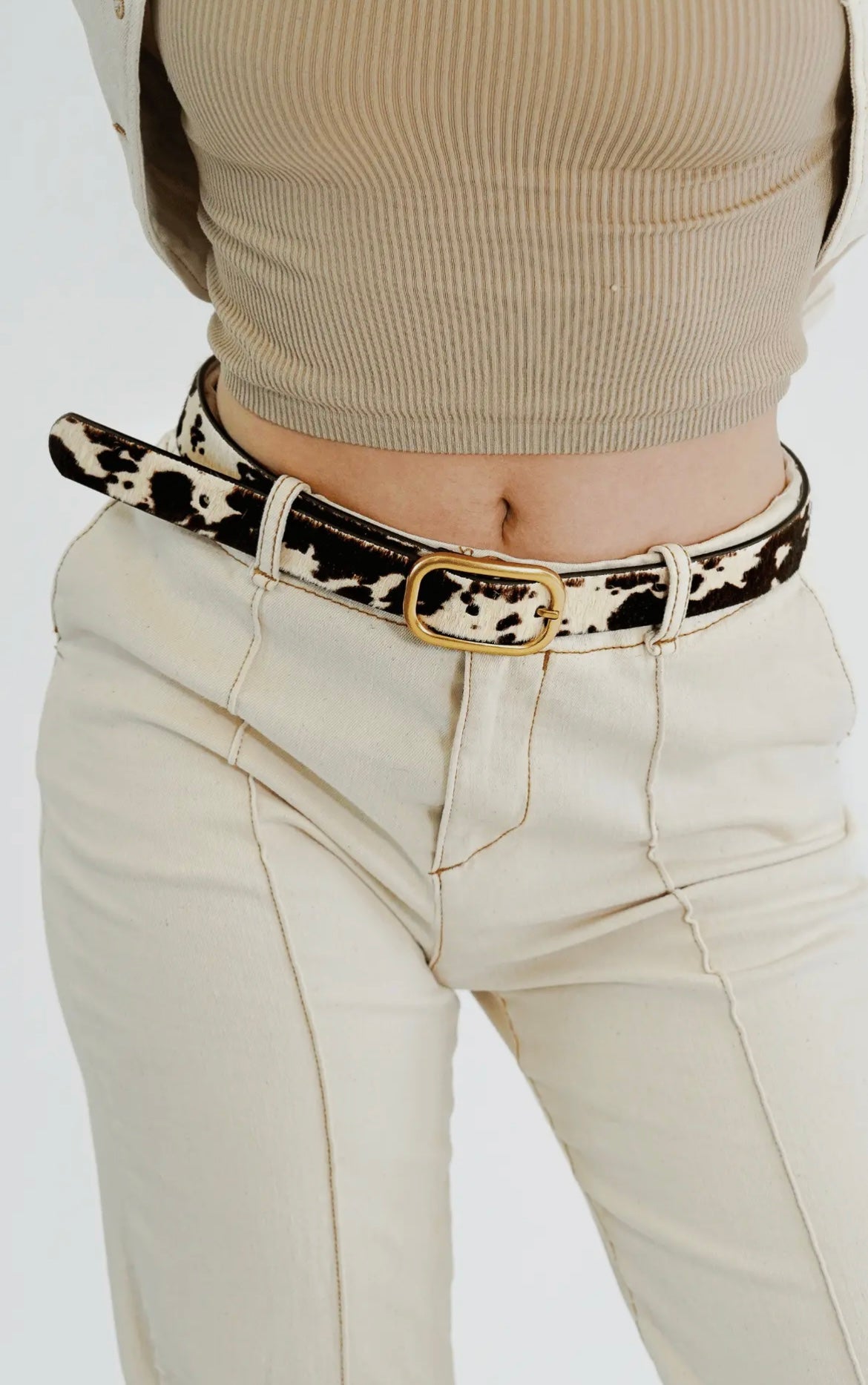 Animal Print Leather Belt