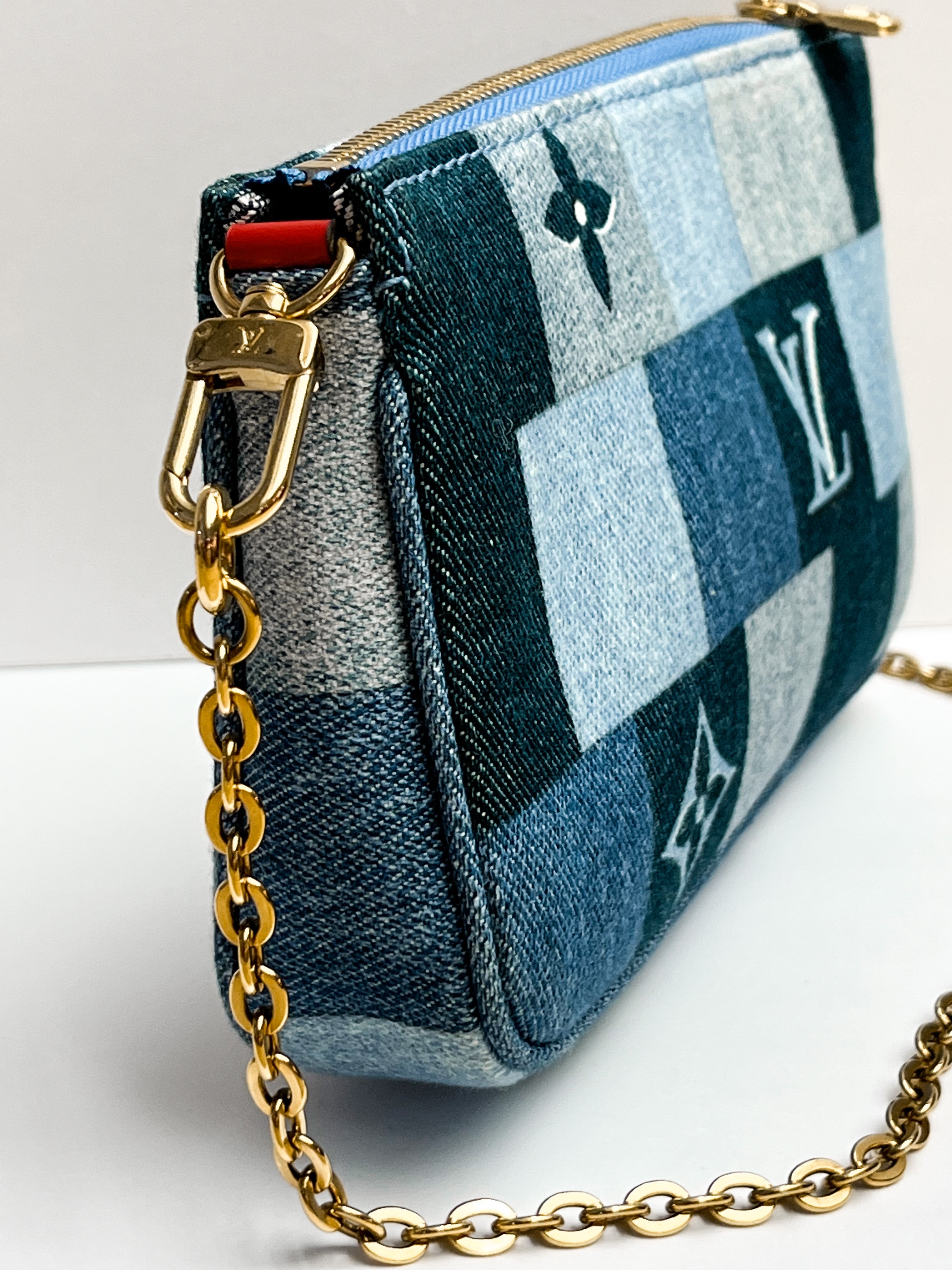 Louis Vuitton Denim Monogram Patchwork Mini Pochette Accessoires
