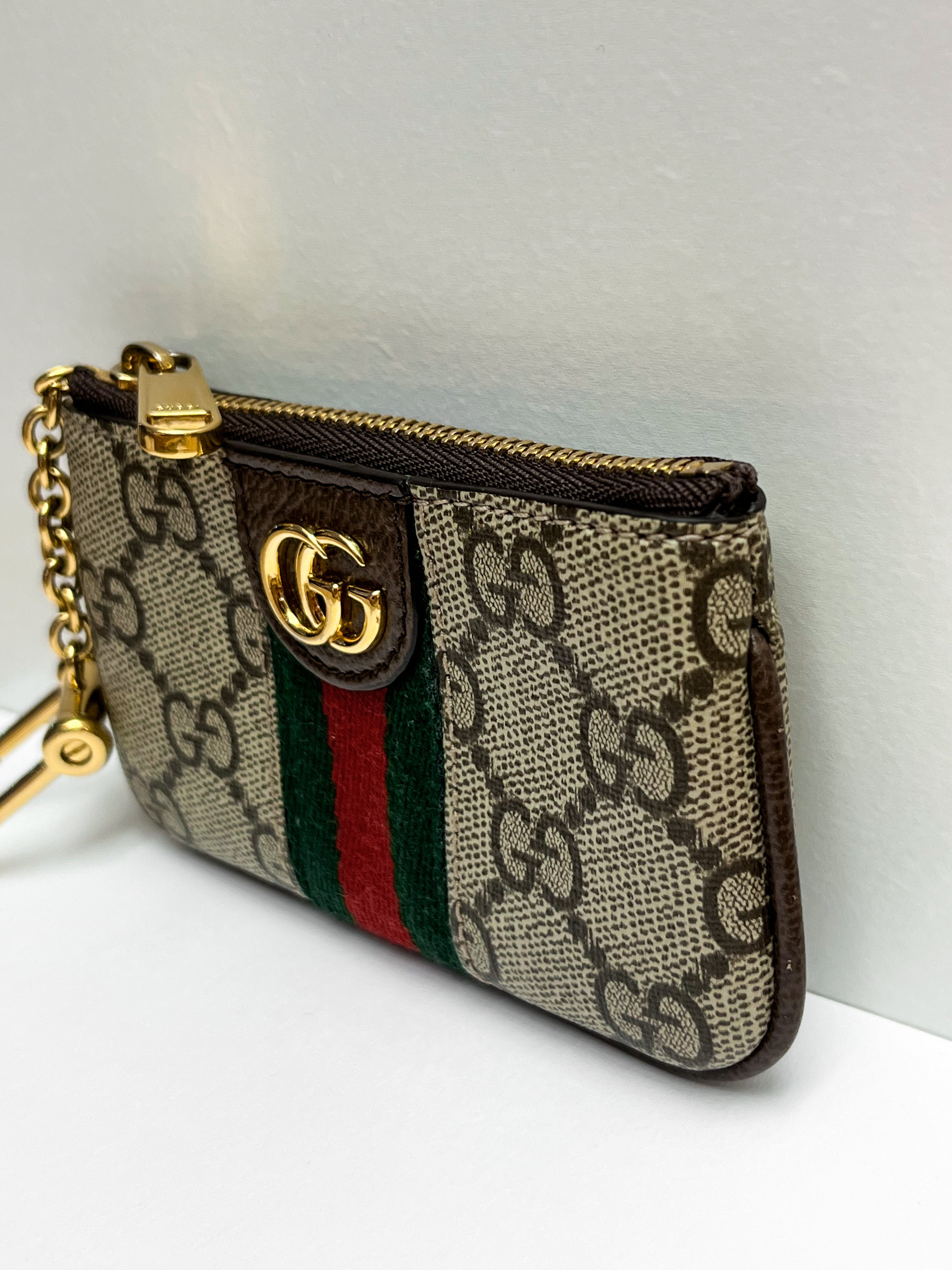 Gucci GG Supreme Monogram Web Ophidia Key Pouch