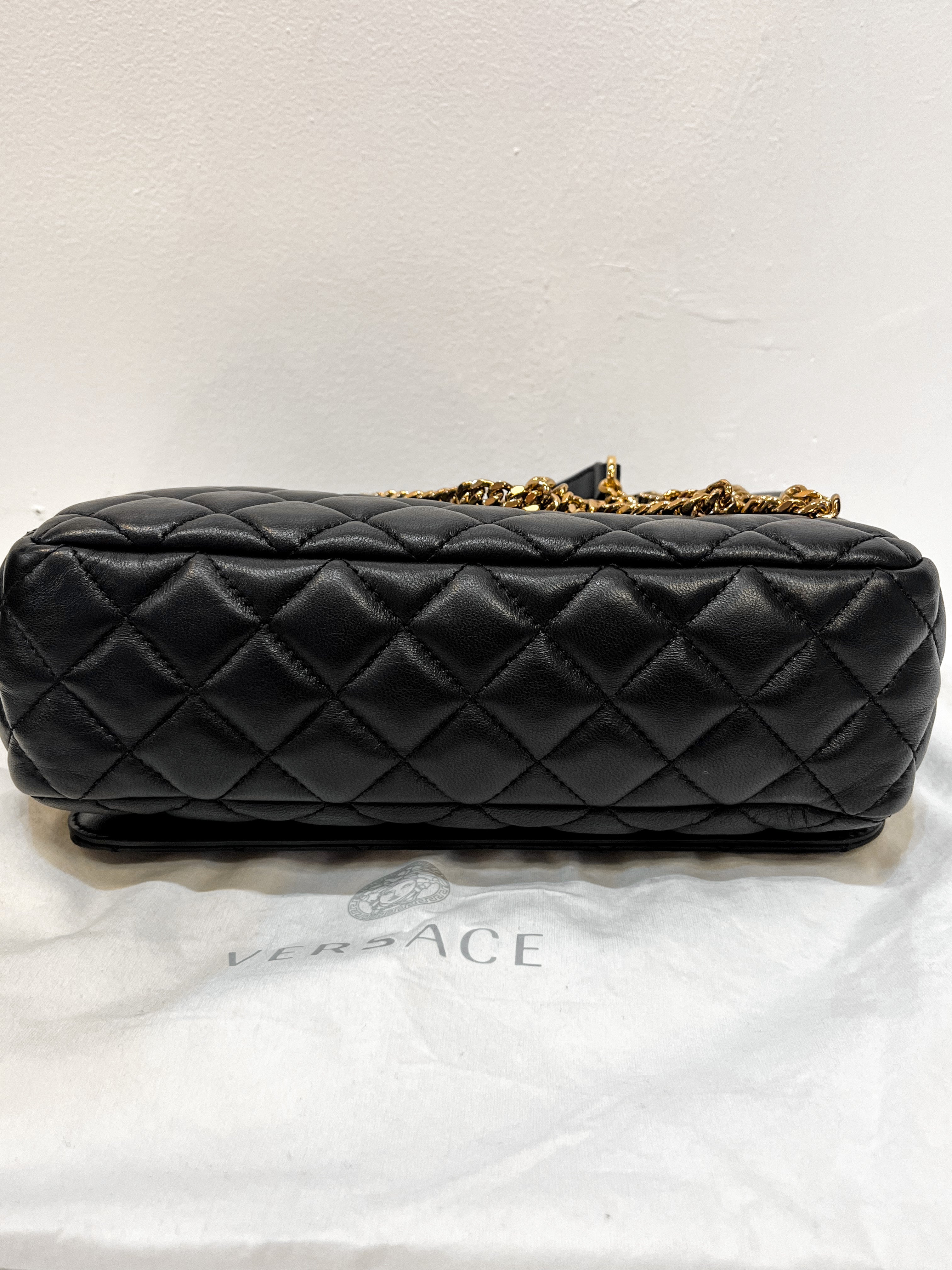 Versace Quilted Leather La Medusa Chain Shoulder Bag