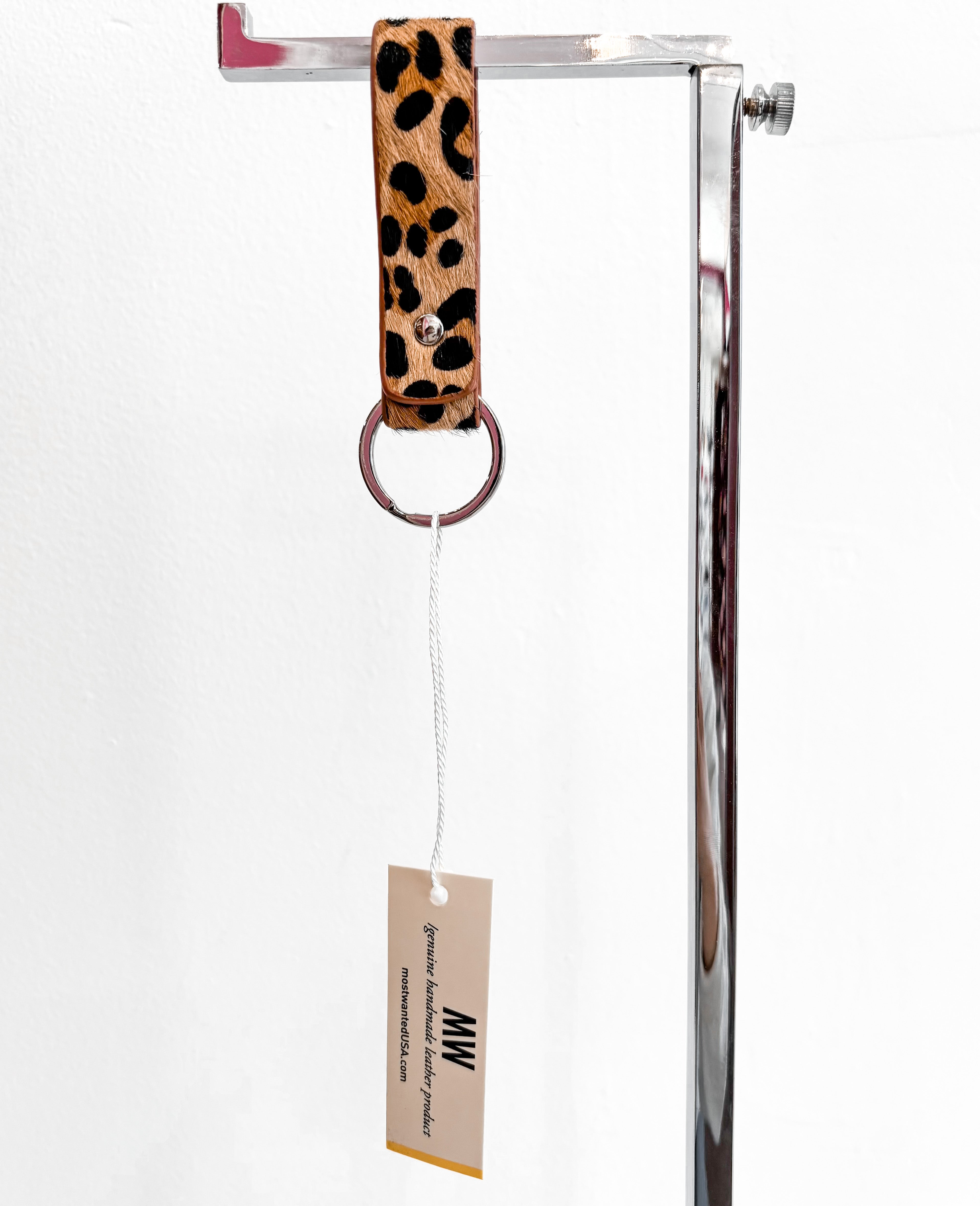 Animal Print Leather Keychain
