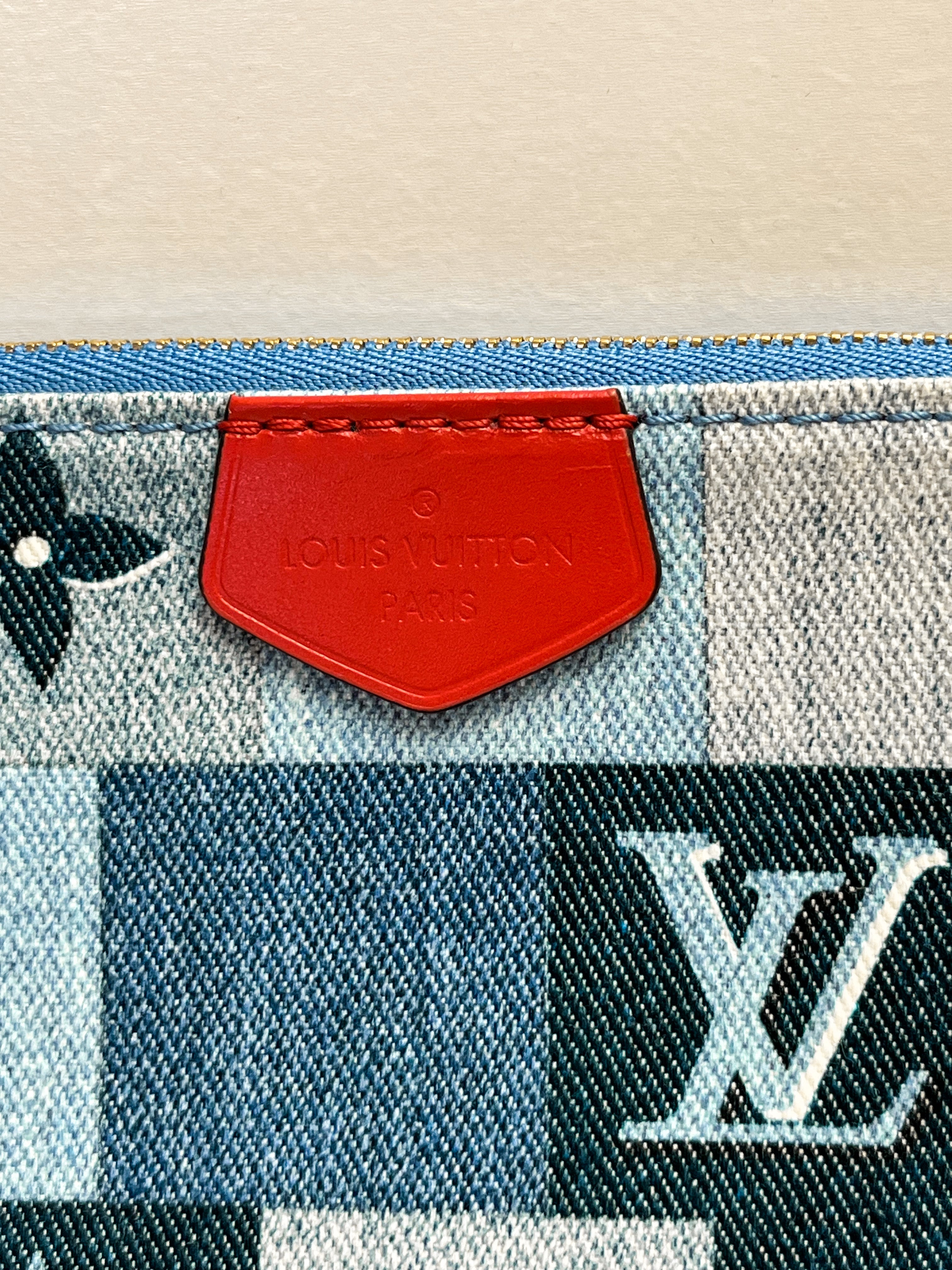 Louis Vuitton Denim Monogram Patchwork Mini Pochette Accessoires