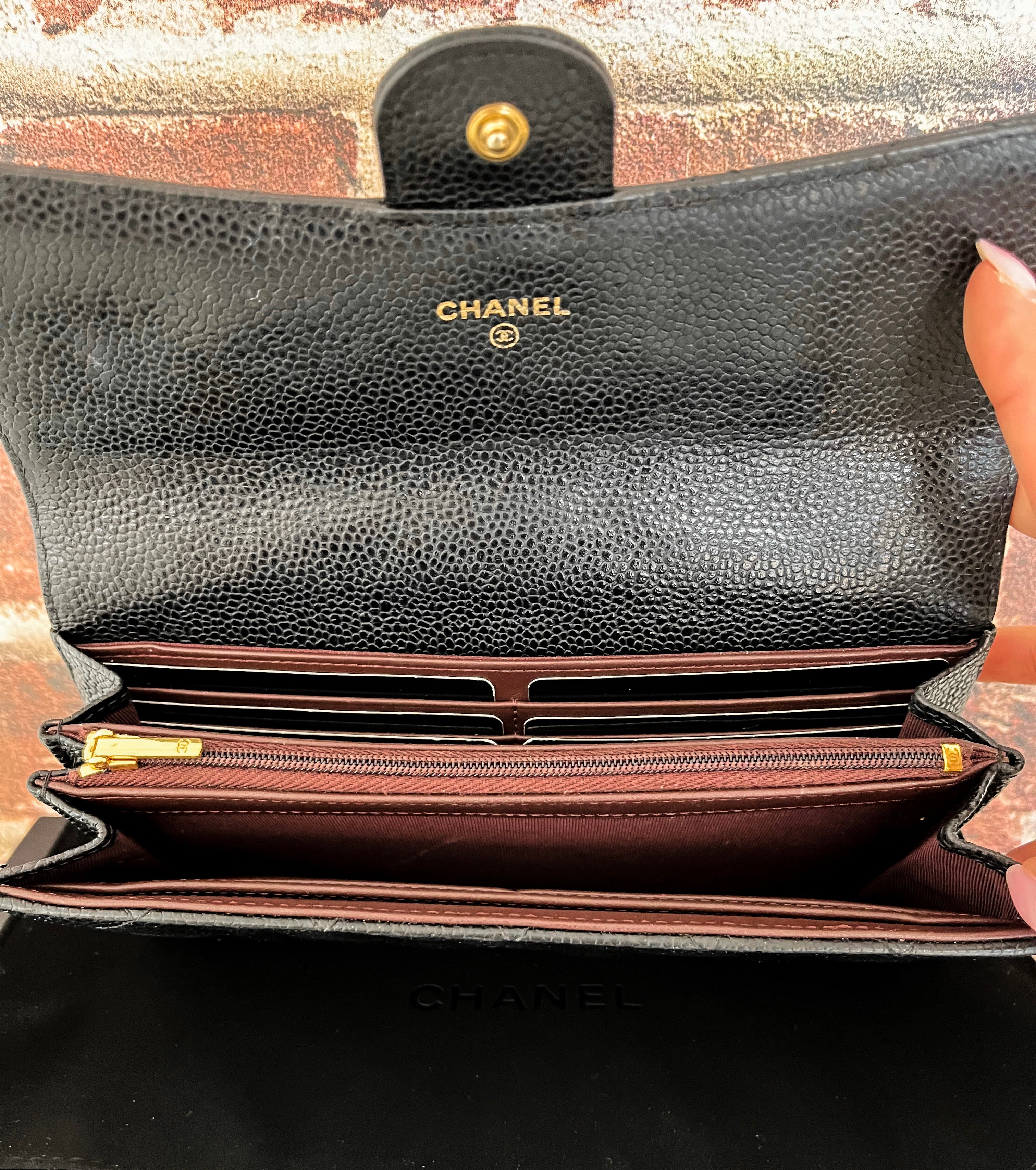 Chanel Classic Flap Caviar Quilted Leather Long Gusset Wallet