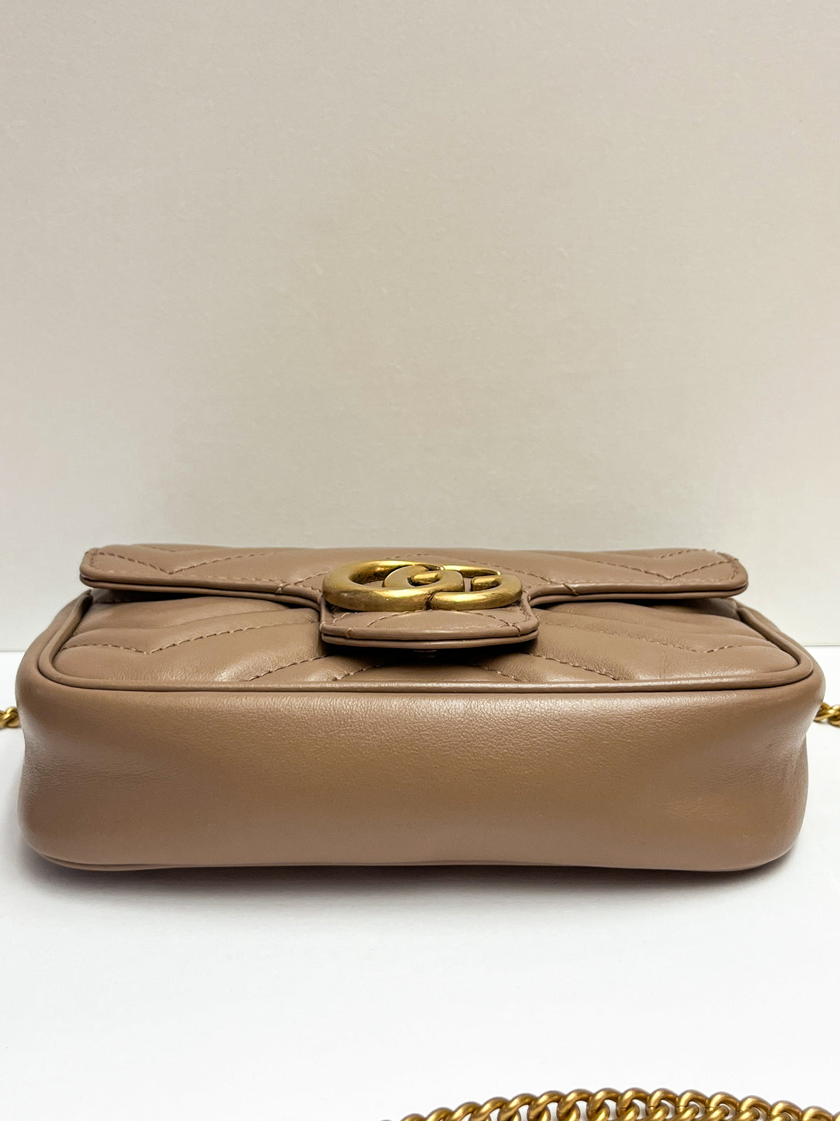 Gucci Calfskin Matelasse Super Mini GG Marmont Bag
