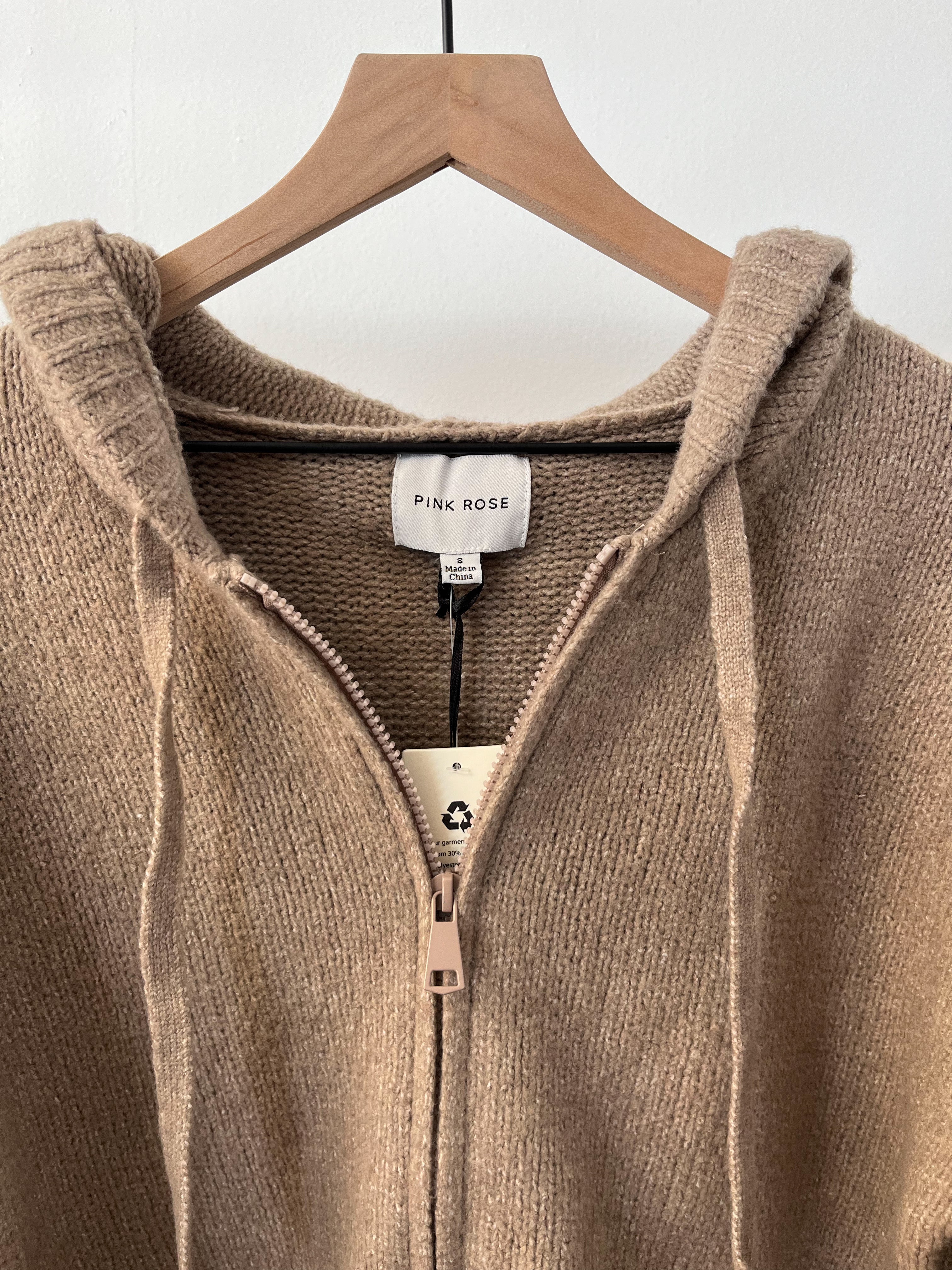 Pink Rose Full-Zip Sweater