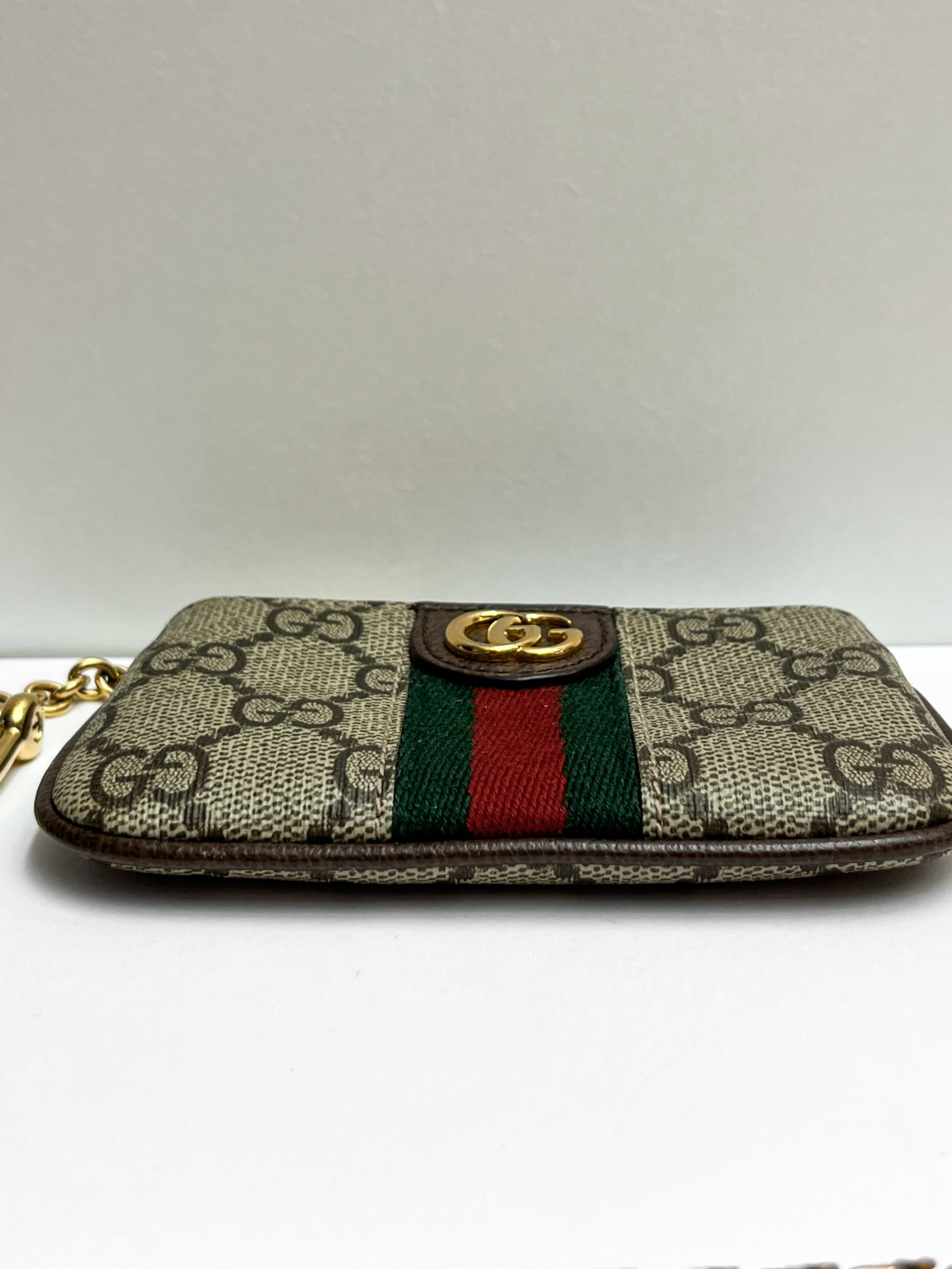 Gucci GG Supreme Monogram Web Ophidia Key Pouch