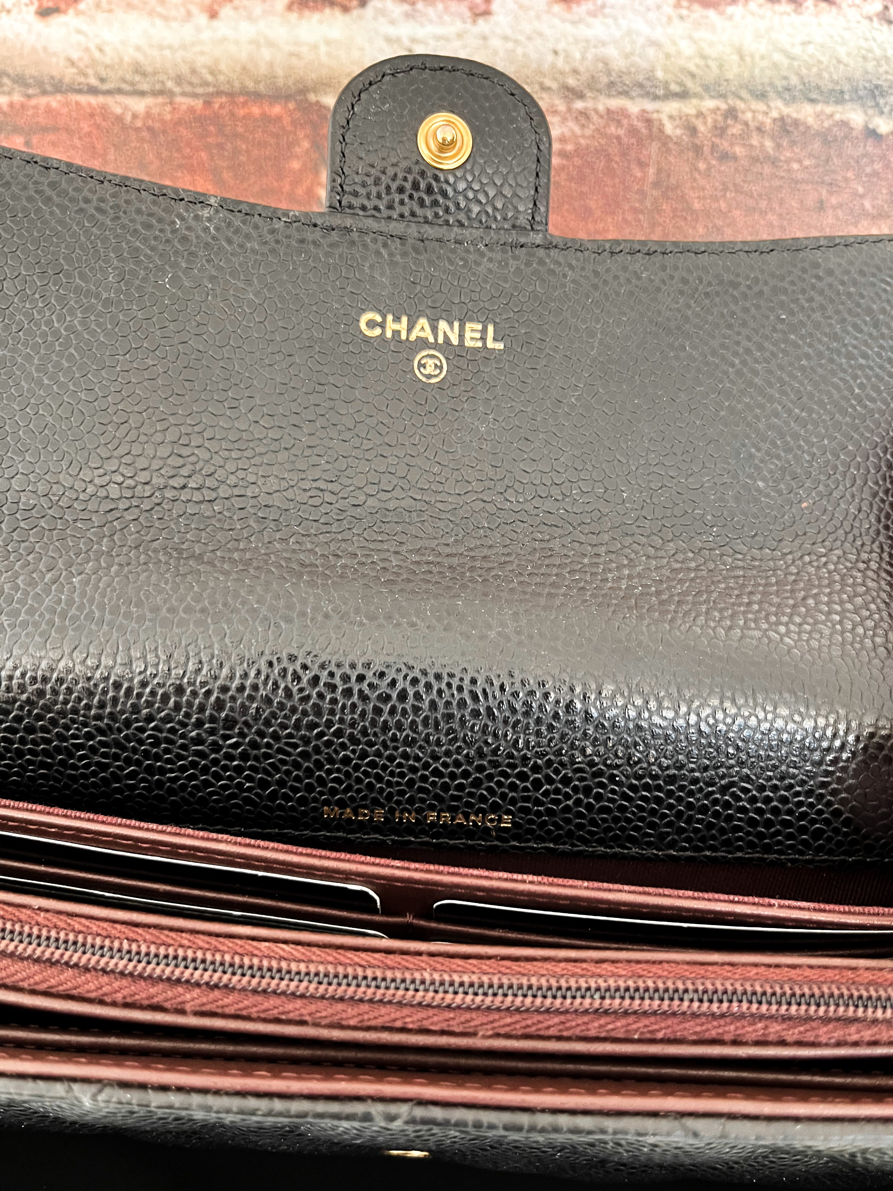 Chanel Classic Flap Caviar Quilted Leather Long Gusset Wallet