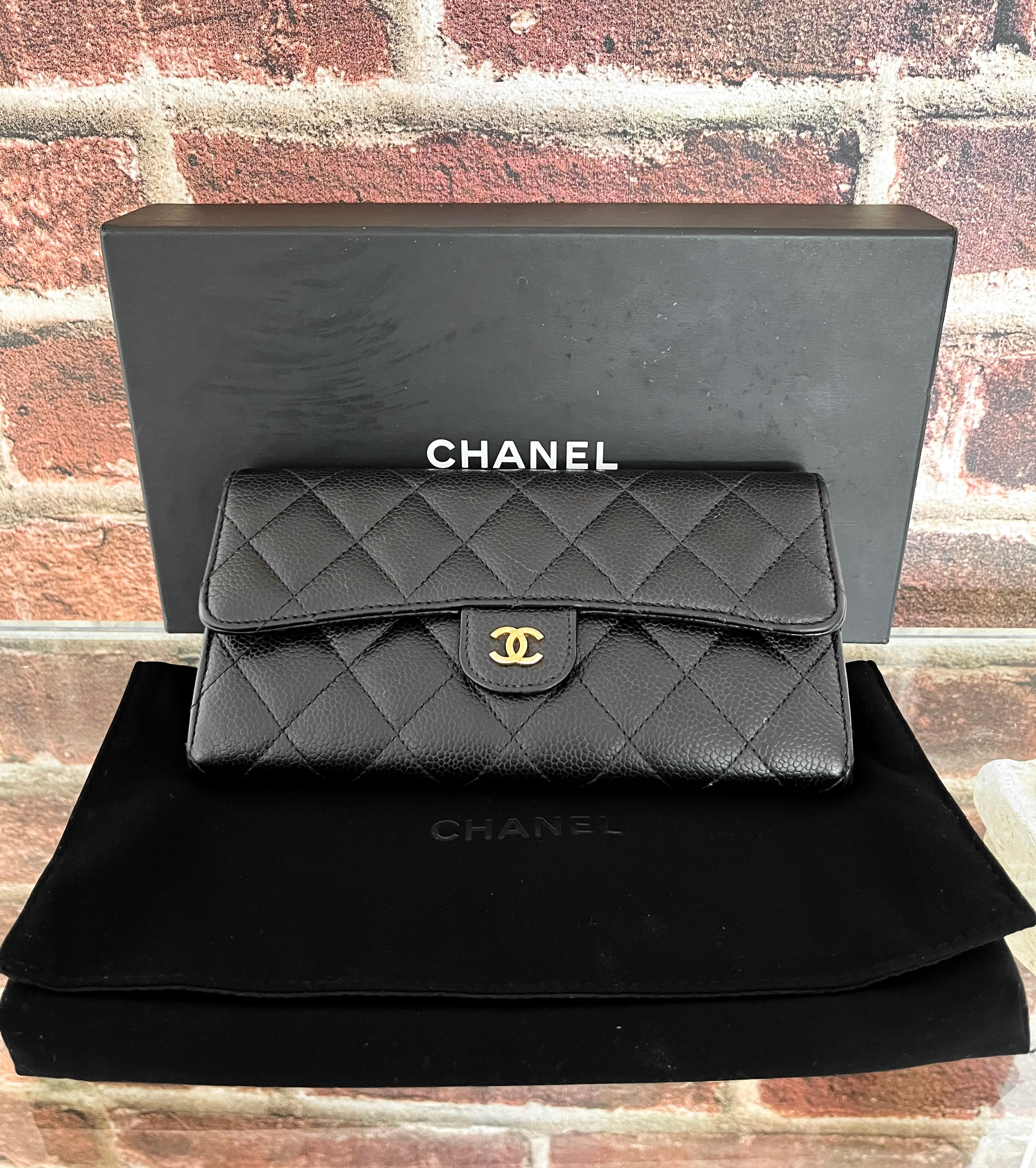 Chanel Classic Flap Caviar Quilted Leather Long Gusset Wallet