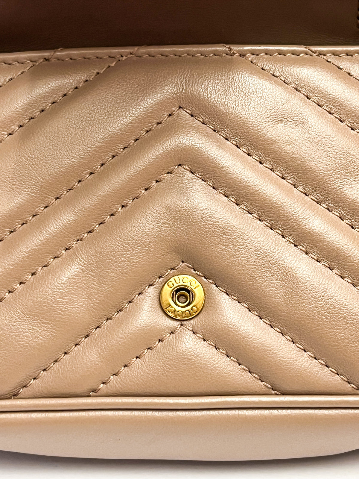 Gucci Calfskin Matelasse Super Mini GG Marmont Bag