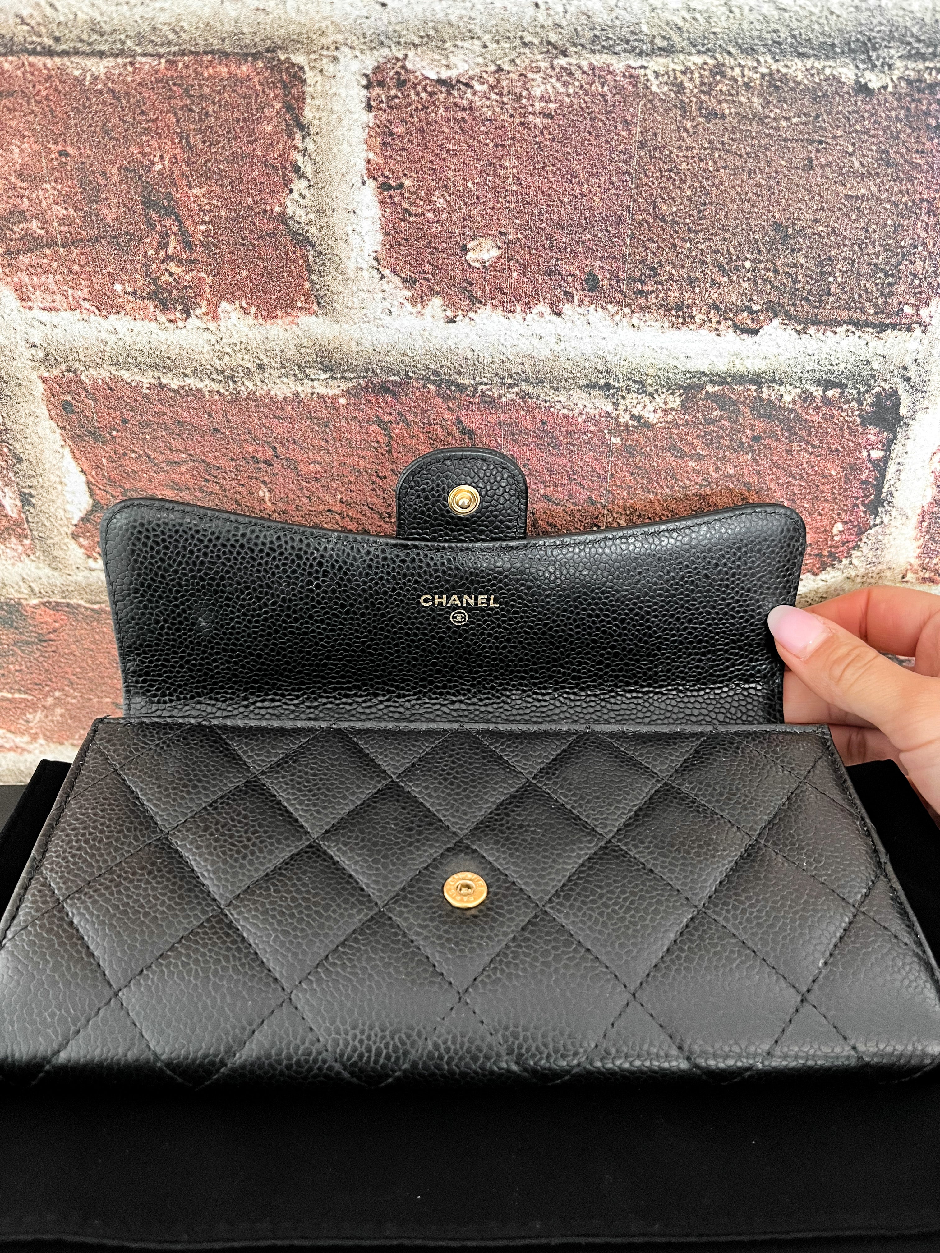 Chanel Classic Flap Caviar Quilted Leather Long Gusset Wallet