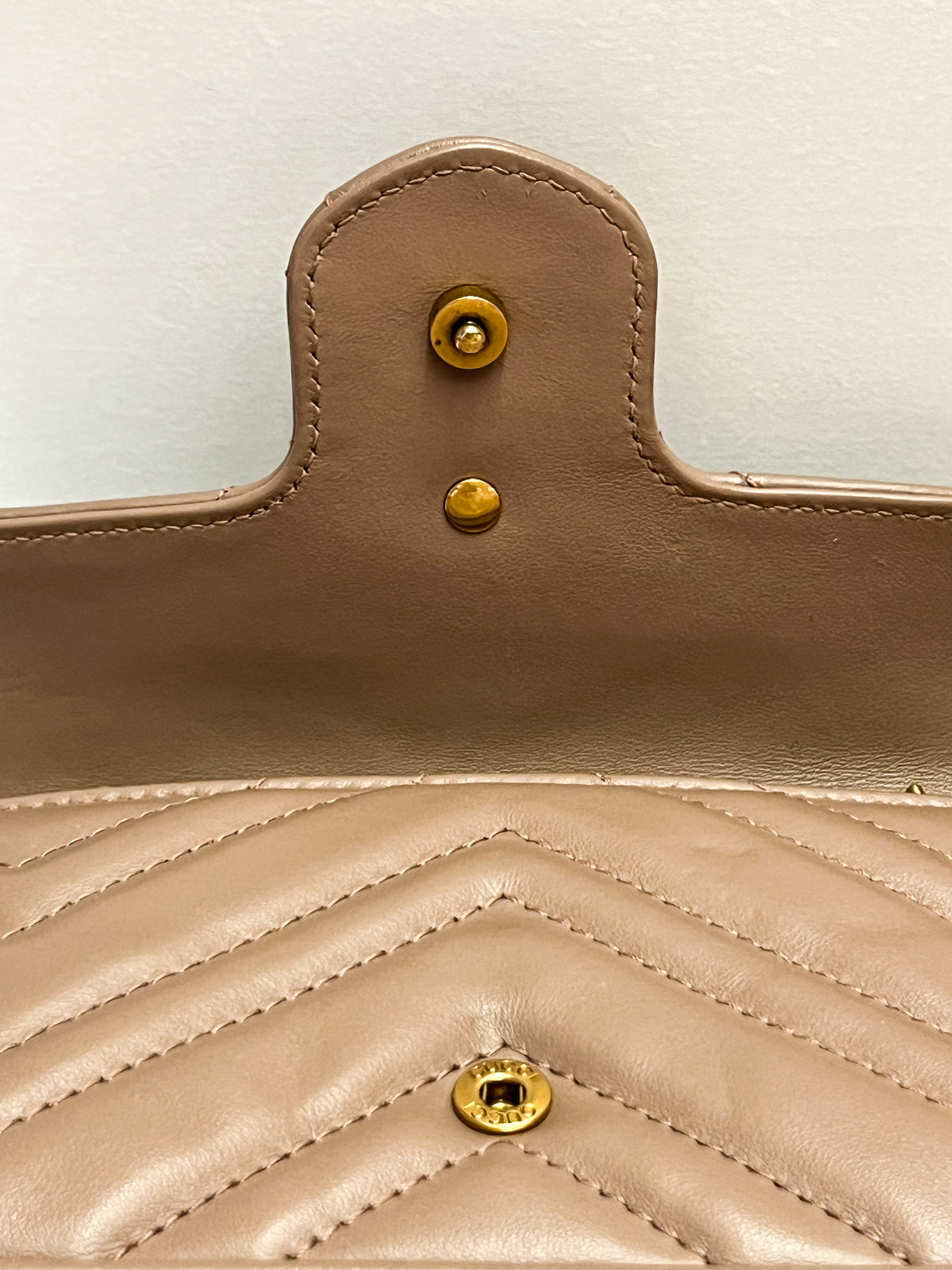 Gucci Calfskin Matelasse Super Mini GG Marmont Bag